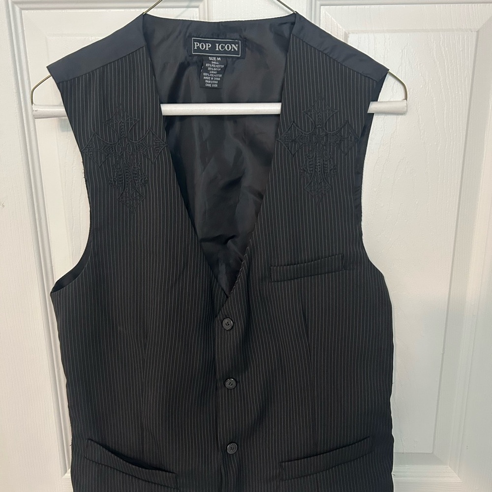 Pop icon Black Pinstripe Vest